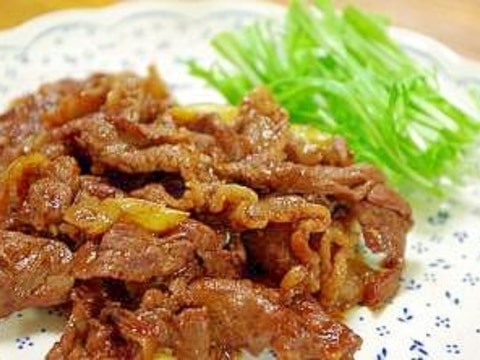 牛肉とネギの焼肉のタレ炒め